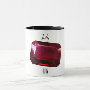 Mug Gemstone de rubis à café rouge juillet Birthstone