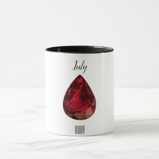 Mug Gemstone de rubis à café rouge juillet Birthstone (Centre)