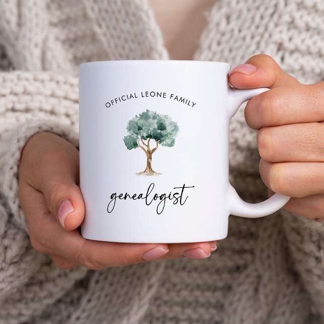 Mug Généalogiste de famille officiel avec arbre | Styl (A simple and elegant mug for the genealogy lover in your family)