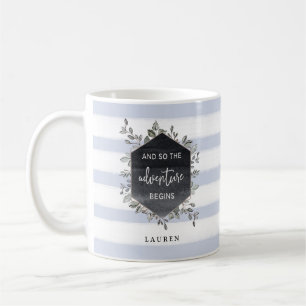 Mug Geo botanique rayé  Le devis de début d'aventure