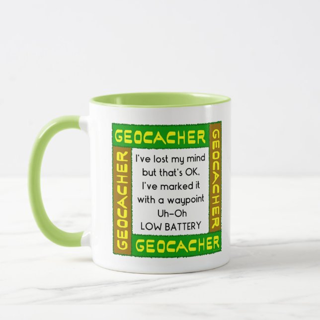 Mug Geocacher A Perdu L'Esprit En Vert (Gauche)