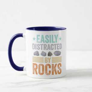 Mug Géologie cadeau, facilement distrait par Rocks Col