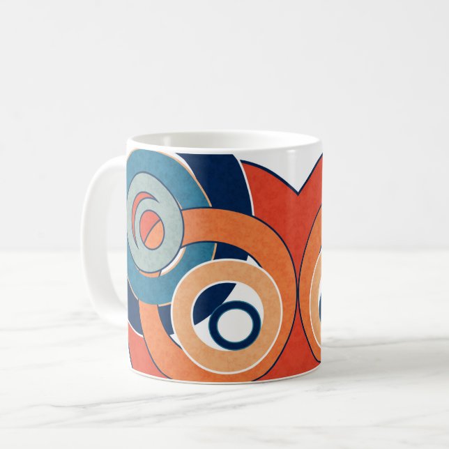 Mug Géomètre de paysage artistique minimaliste moderne (Devant gauche)