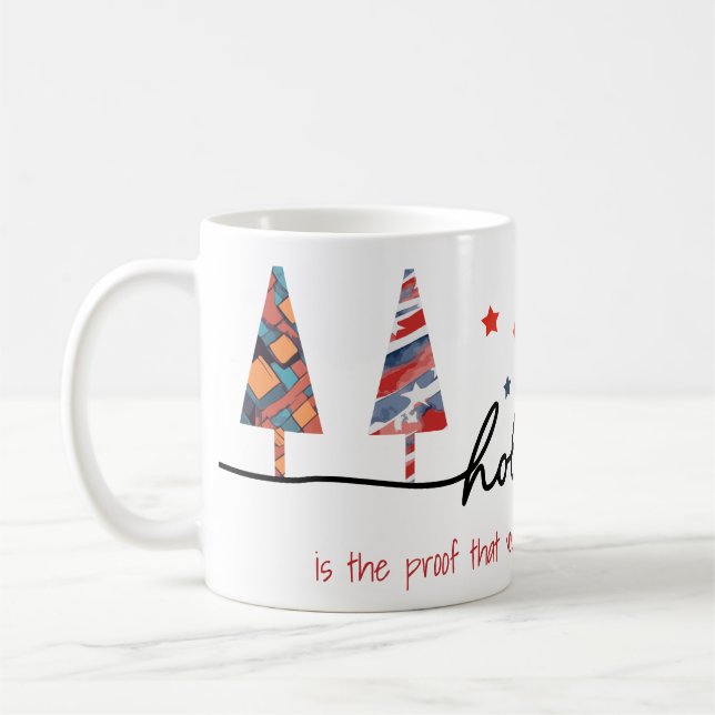Mug Geometric Holiday Trees with Witty Subline (Gauche)