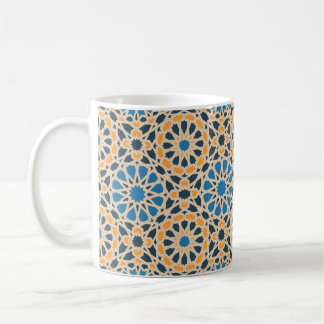 Mug Geometric Moroccan Tile & Orange Pattern