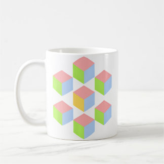 Mug Geometric Pastel Isometric Optical Illusion Cube