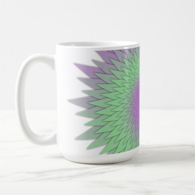 Mug Geometric Purple and Green (Gauche)