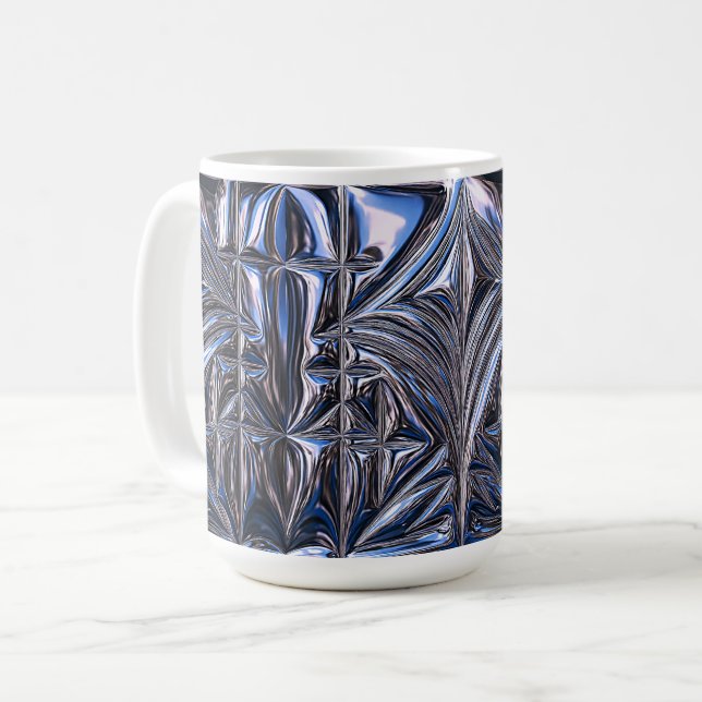 Mug Géométrie Chrome Bleu (Devant gauche)
