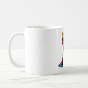 Mug Géométrie colorée Chihuahua 3D dans le style moder