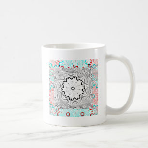Mug Géométrie en cyan rose africain