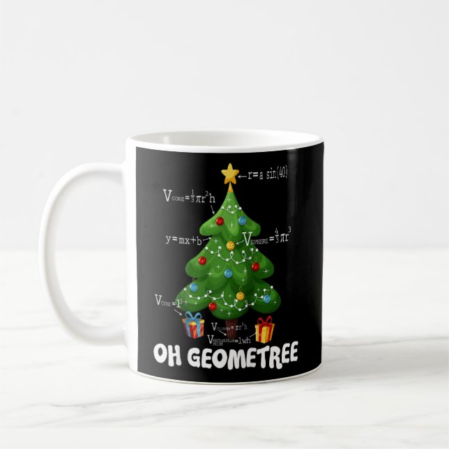 Mug Géométrie géométrique de l'arbre de Noël Enseignem (Gauche)
