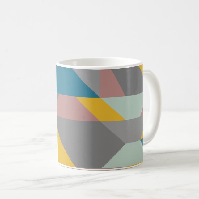 Mug Géométrie Moderniste contemporaine Art Couleurs Te (Devant droit)