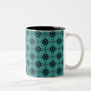 Mug géométrique de Funk rétro, Turquoise