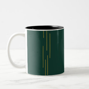 Mug géométrique or vert émeraude
