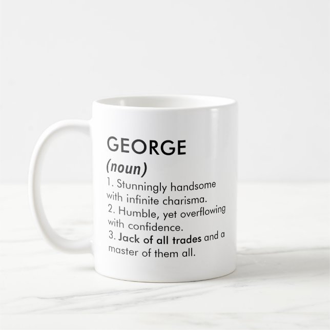 Mug George name, Editable name, Custom name (Gauche)