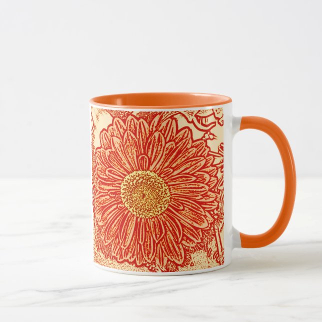 Mug Gerbera Daisy Block Imprimer - safran orange (Droite)