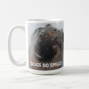 Mug German Shepherd In The Snow Smiling
