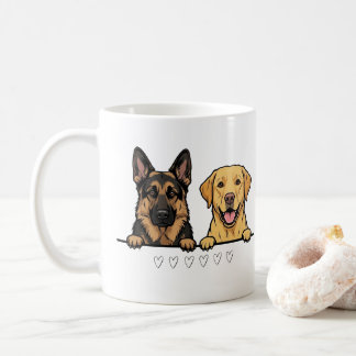 Mug German Shepherd & Retriever Lover Pet Parent Gift