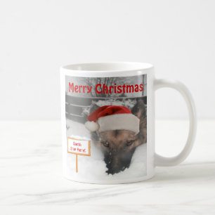 Mug German Shepherd Santa Stop Here Sign
