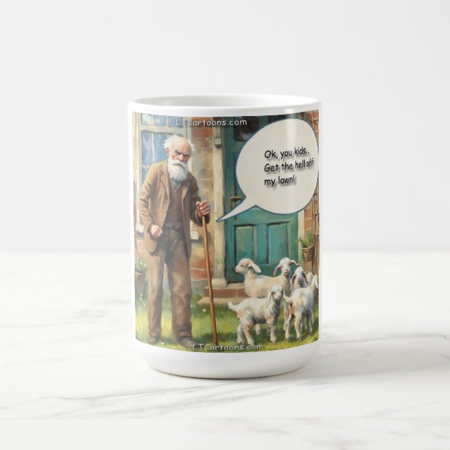 Mug Get Off My Lawn – Goat Edition Rick London Funny (Centre)