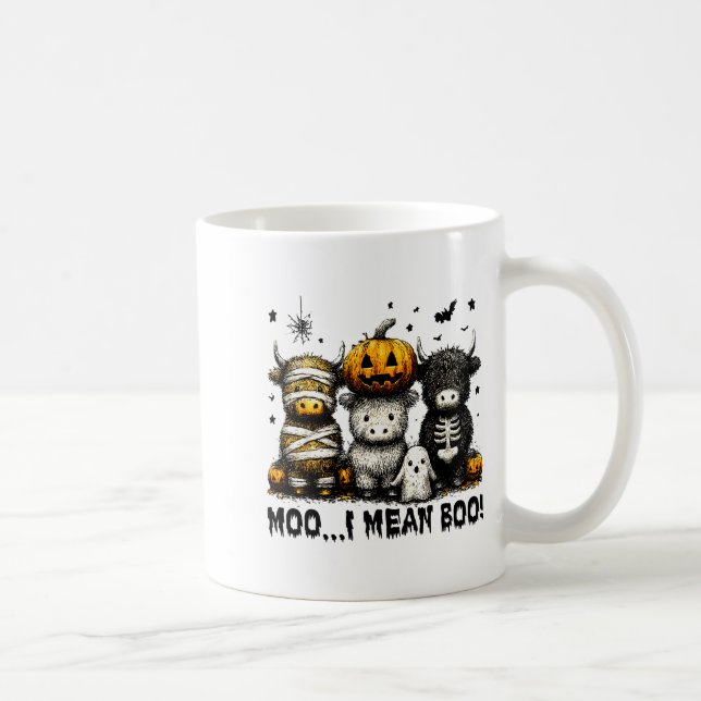 Mug Ghost Cow Moo I Mean Boo Halloween Outfit Funny Co (Droite)
