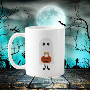 Mug Ghost d'Halloween mignon avec un Trick ou un trait