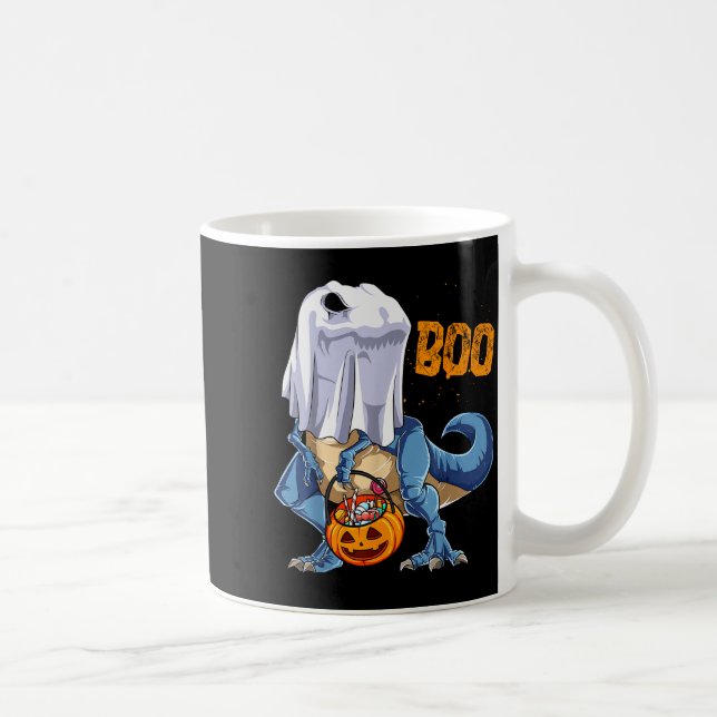 Mug Ghost Dinosaur T Rex Funny Boo Halloween Boys Men  (Droite)