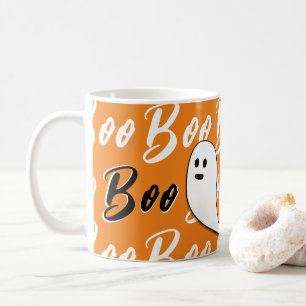 Mug Ghost Halloween noir blanc orange boite