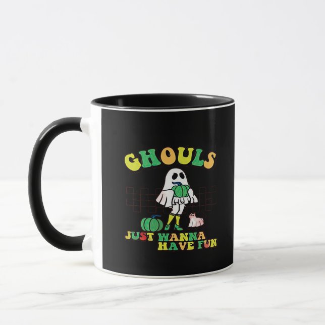 Mug Ghouls Just Wanna Amusement - Retro Halloween Cade (Gauche)