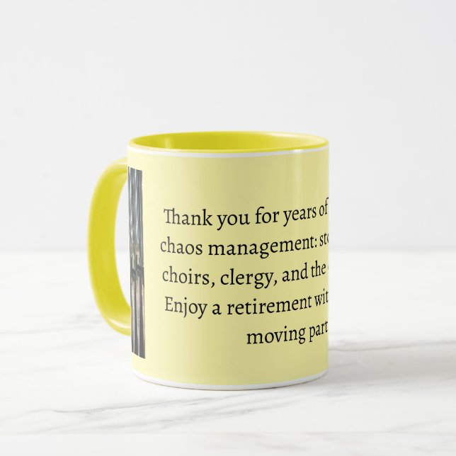 Mug Gift for retiring organist or choir director (Devant gauche)
