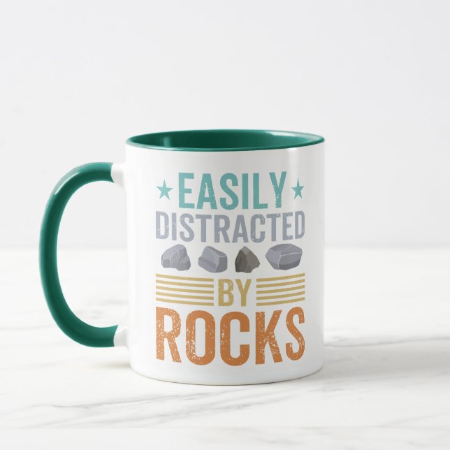 Mug Gift géologique.Facilement distrait par Rocks Rock (Gauche)