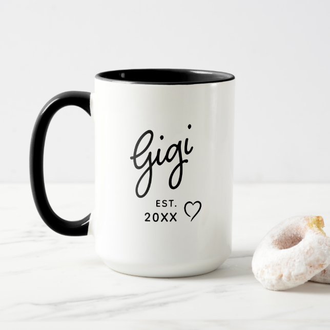 Mug Gigi Date de création Famille moderne (Avec donut)