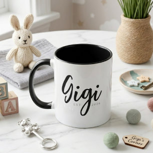 Mug Gigi élégant année de création design de script mi