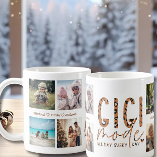 Mug Gigi Mode Sur 8 Photo Collage Empreinte de léopard