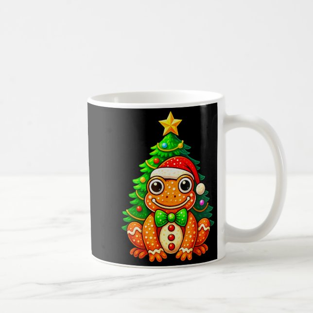 Mug Gingerbread Frog Wearing Santa Hat Christmas Tree  (Droite)