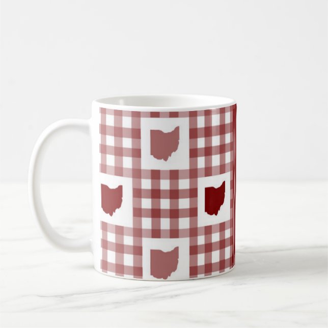 Mug Gingham Rouge de l'Ohio (Gauche)