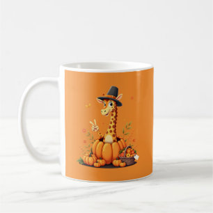 Mug Girafe automne citrouille chute Action de grâce fe