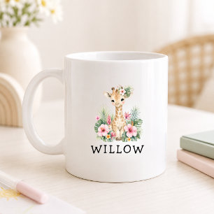 Mug Girafe bébé Safari Jungle Nom personnalisé