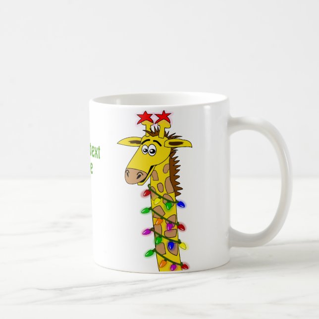 Mug Giraffe Drôle Avec Lumières Noël Whimsical (Droite)