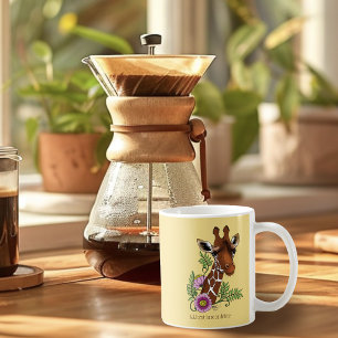 Mug Giraffe Fleurs de Portrait Jaunes