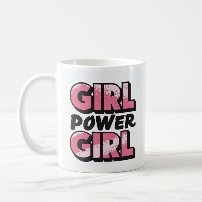 Mug Girl Power Typographie en gras - Autonomisation gr (Gauche)