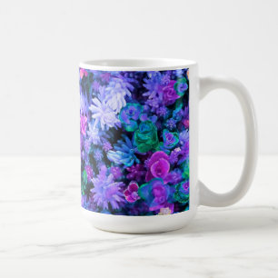Mug Girly Pink and Purple Floral Succulents