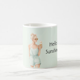 Mug Glace Bonjour Soleil Crème Glacée Plage Top Mint B