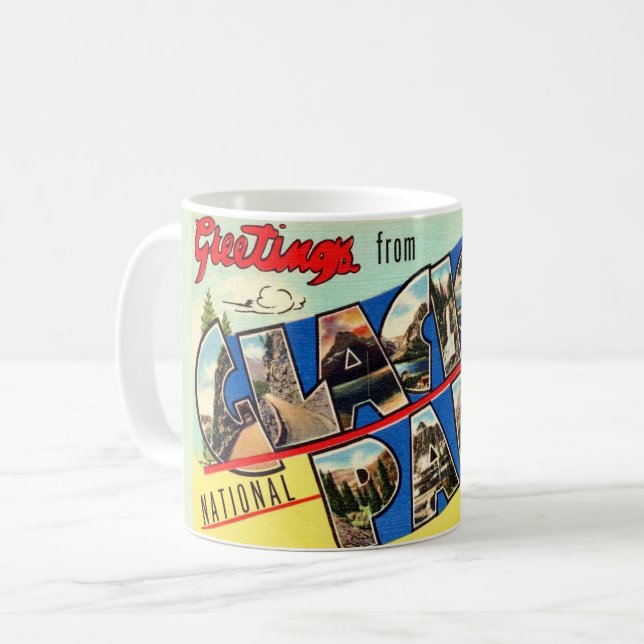 Mug Glacier Park Greetings Postcard (Devant gauche)