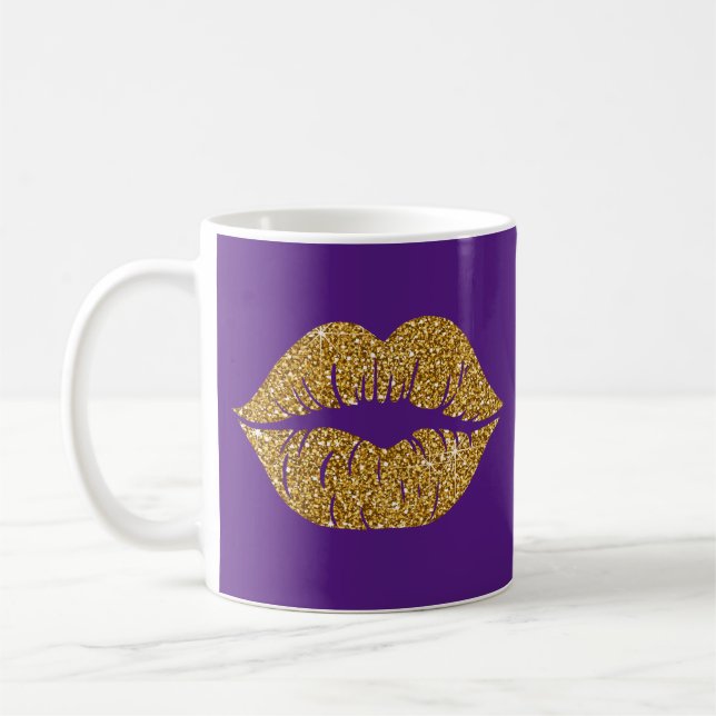 Mug Glam Gold Parties scintillant Lips tendance Sparkl (Gauche)