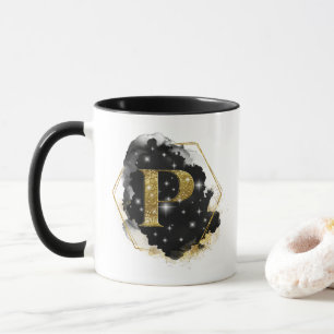 Mug Glam Gold Parties scintillant P Monogramme