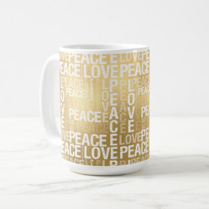 Mug Glam Gold Peace Love