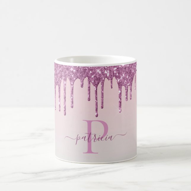 Mug Glam Parties scintillant rose gouttes Élégant Mono (Centre)