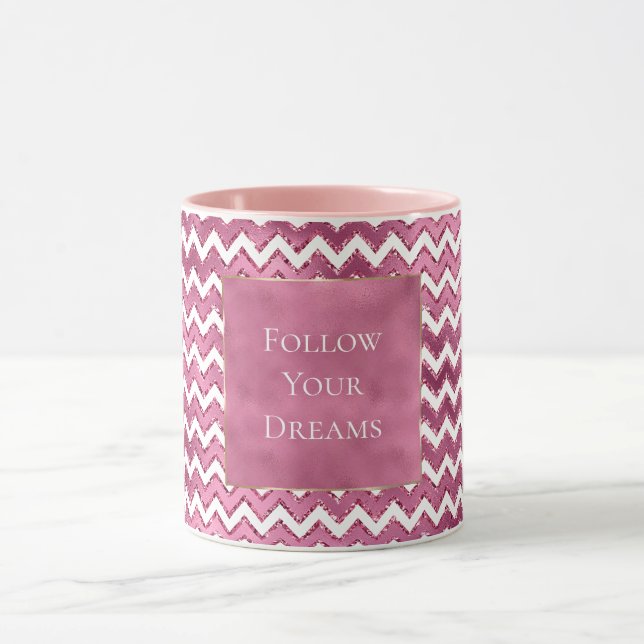 Mug Glamme rose blanc Zigzag (Centre)