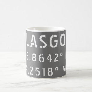 Mug Glasgow Écosse Latitude & Longitude